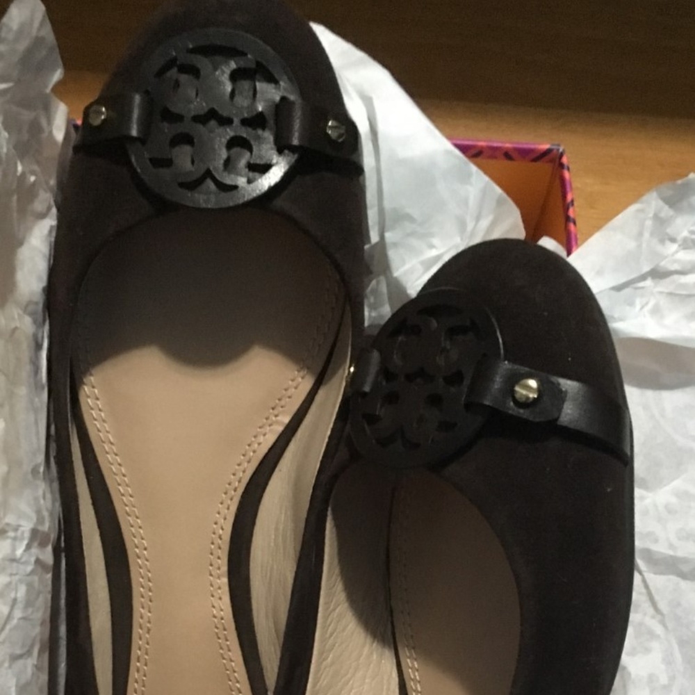 Tory Burch Lancaster Suede Mini Miller Flats 8